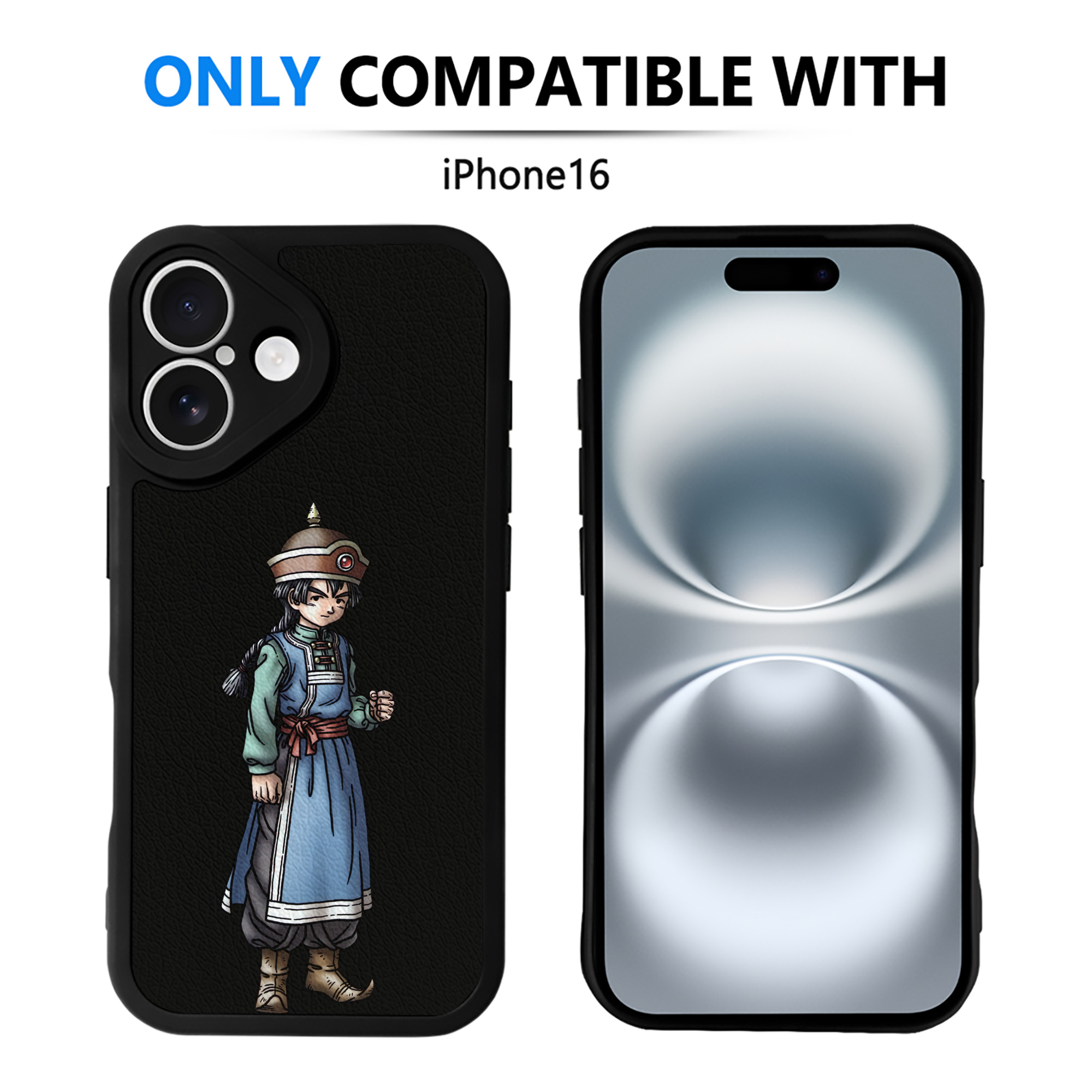 （画像用） ドラゴンクエスト Doragon Kuesuto Dragon Quest 【iPhone 16シリーズ対応】シリコンスマホケース（レザー調） 材質：シリコン